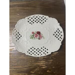 Vintage Formalities by Baum Bros Lattice Pierced Serving Platter Serve Ware